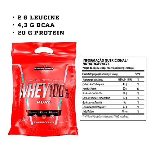 Whey 100% Pure 1,8kg Pouch Integralmedica - Chocolate