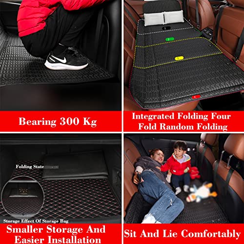 Car-Bed-Non-Air-Mattress-For-SUV-Truck-And-Minivan-Car-Folding-Bed-Car-Camping-Mattress-Back-Seat-Can-Have-Rest-On-Travel-Color-Black-Size-140x92cm