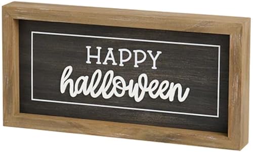 Miniatura 5 de Collins Painting Letrero de madera reversible con texto en inglés "Welcome Fall Y'AllHappy Halloween" - Letreros de madera de otoño para otoño