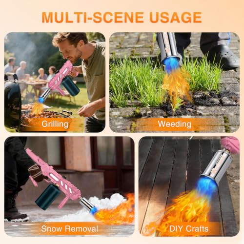 Image of ARTFLAMM Powerful Propane Torch Gun, Kitchen Grill Torch with Detachable Design, Adjustable Flamethrower Torch Burner for Searing Steak, BBQ, Welding, Camping Charcoal Lighter(Tank Not Included)