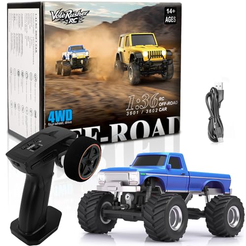 VoleRusher RC [4WD Edition 1/36 Scale Mini RC Crawler Car, Toys for Age 8-14 Old Birthday Gifts...