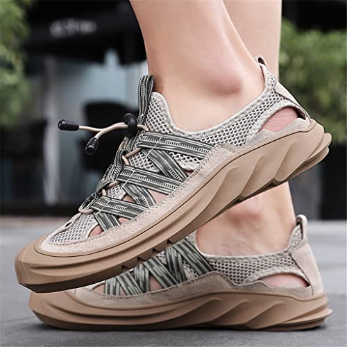 Men Sandals Plus Size Hollow Beach Shoes Comfortable Outdoor Walking Shoe for Man Hole Shoes Casual 38-48(Gray,39 Code)2