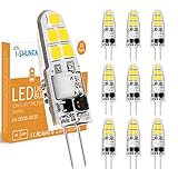 G4 LED Lampen AC/DC 12V,210LM,Kaltweiß 6000K 1.3W Ersetzt 15W Halogenlampen,G4 LED Leuchtmittel Kein Flackern,Nicht Dimmbar LED Birnen,360 Grad Winkel,für Dunstabzugshaube für die Küche(10er Pack)