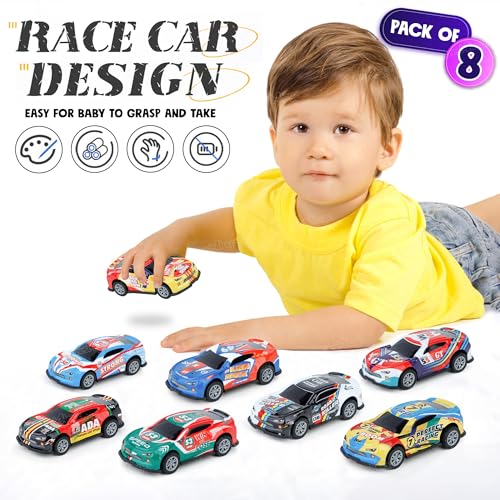 Image of Zest 4 Toyz Premium Diecast Metal Pull Back Cars for Kids | Vibrant Paint Realistic Design No Assembly Collectible Mini Car Toys for 2-5 Years Boys and Girls - Multicolor [Pack of 8]
