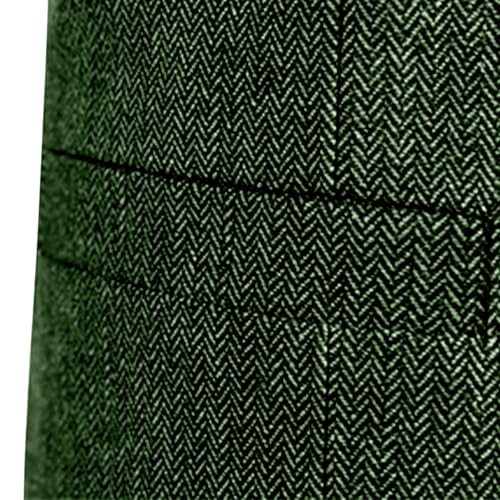 Men's Herringbone Tweed Suit Vest Vintage Button Down Blazer Formal Wool Blend V Neck Waistcoat for Groomsman4