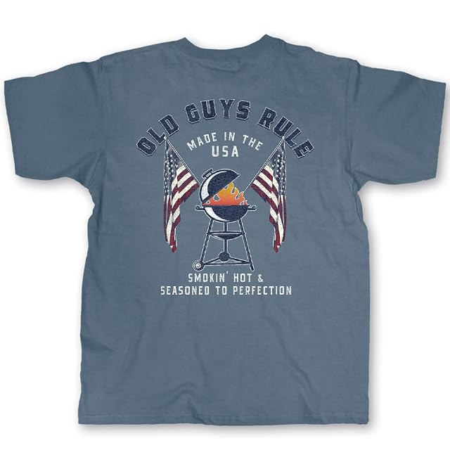 OLD GUYS RULE Mens Graphic T-Shirt American BBQ - 4th of July Memorial Day Veterans Day - Patriotic