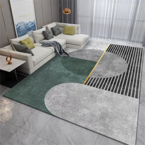 Tapis pour chambre lavable vert 90x160cm chaud et confortable de salon - 2
