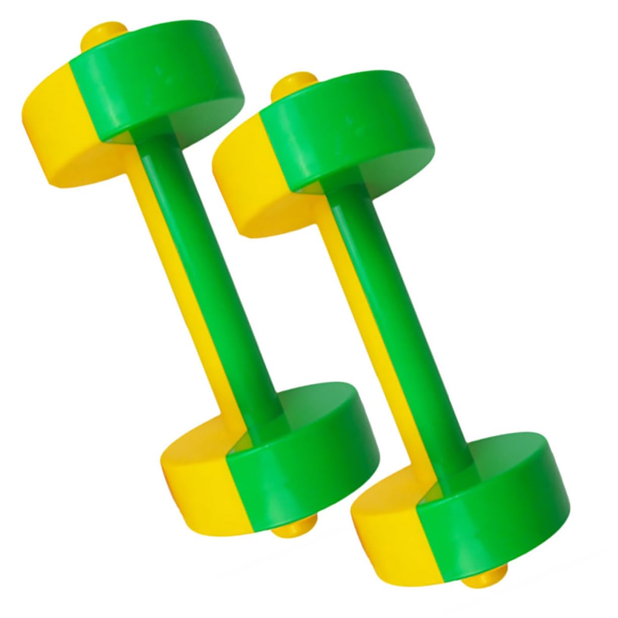 BESPORTBLE 1 Pair Fitness Dumbbells Plastic Arm Muscle Weights for Early Education Safe Grip Exercise Props for Home Gym Strength Training Equipment for Boys Green Yellow Random Color