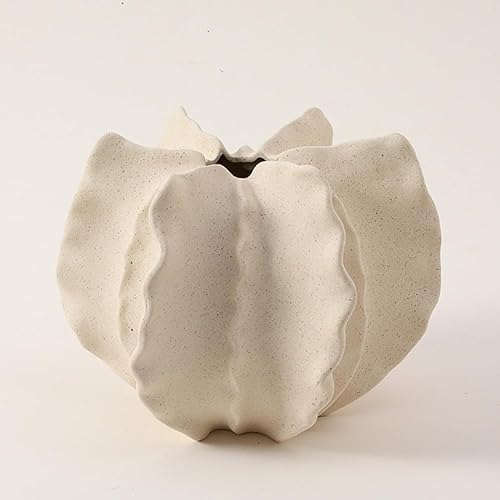 Juego de 3 jarrones de cerámica blanca para decoración moderna del hogar, adecuado para hierba de las pampas, jarrón neutro bohemio nórdico de