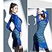 Yhhsgscr Tassel Latin Dance Dress Cha Cha Training Outfit Dancewear for Rumba Samba Women's Long Sleeve Ballroom Clothing,Blue,M