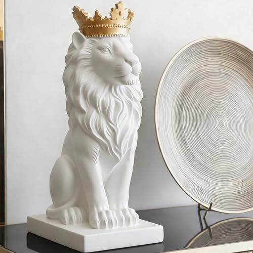 Estatua León Blanco 15'' LANKIN Escultura Decorativa miniatura 5