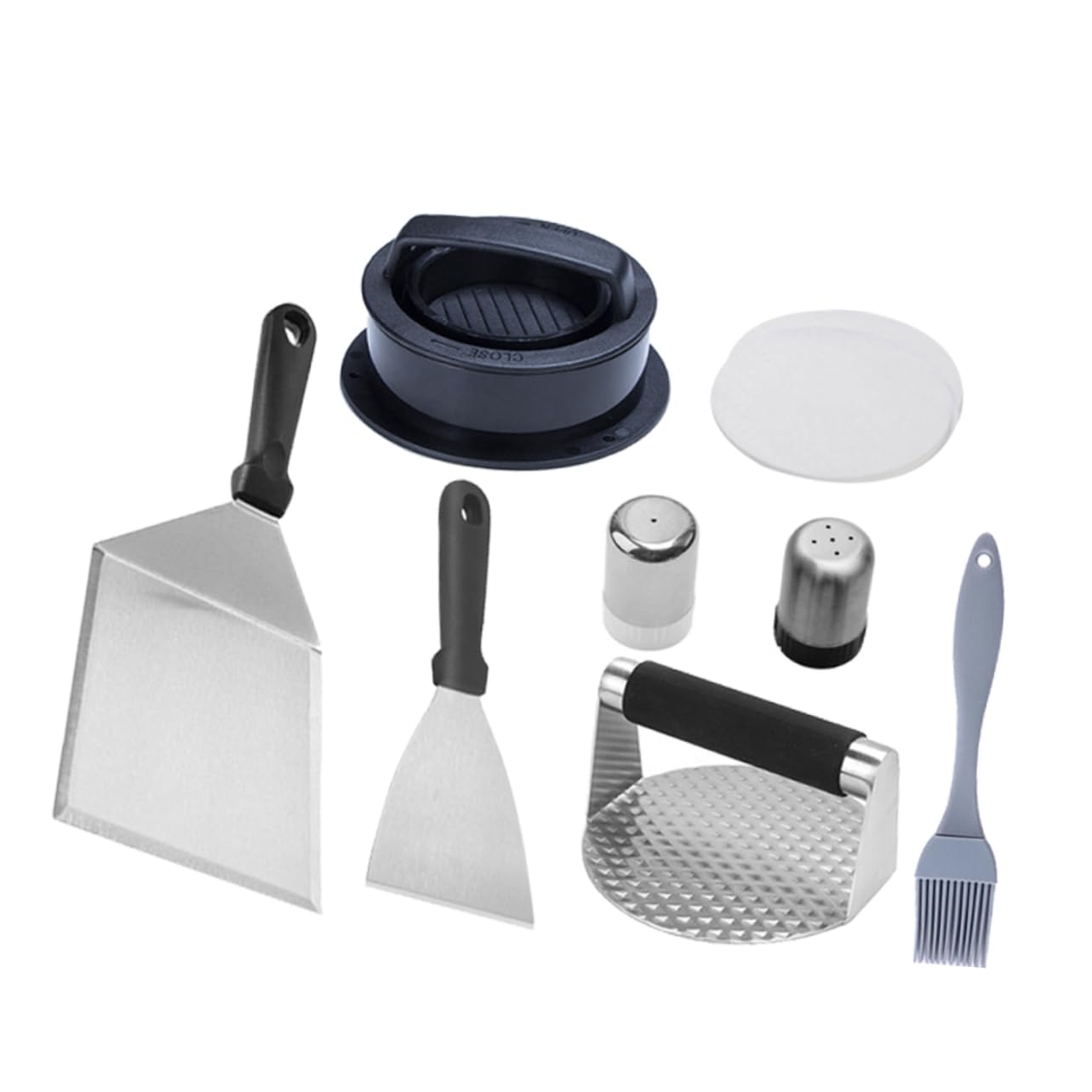 BESTonZON Herramientas para Barbacoa De Acero Inoxidable Cepillo para Untar Espátula Multifunción para Hamburguesas para Asar Al Aire Camping y Cocinar