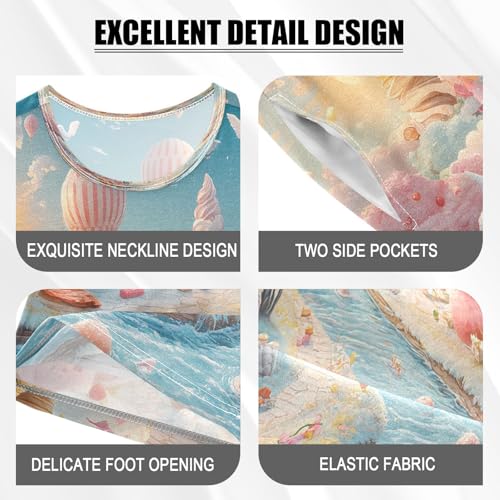 ALAZA Balloon Ice Cream Pajamas Short Sleeve 2 Piece Sleepwear Top and Bottom Pajama Set Unisex4