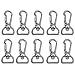 RETON 10 Pcs 39mm Metal Swivel Clasps Bag Clasps Lobster Swivel Trigger Clips Snap Hook for 13mm Strapping DIY Accessories (White Nickel)