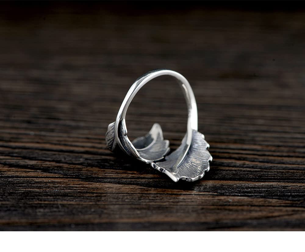 Anello In Argento 925 Da Donna,Anello Regolabile Per Donna Foglie Incisione Vintage In Argento Sterling 925 Afflitto Anello A Coda Di Torsione Anelli Di Eternità Fedi Nuziali Anelli Di Promessa Per