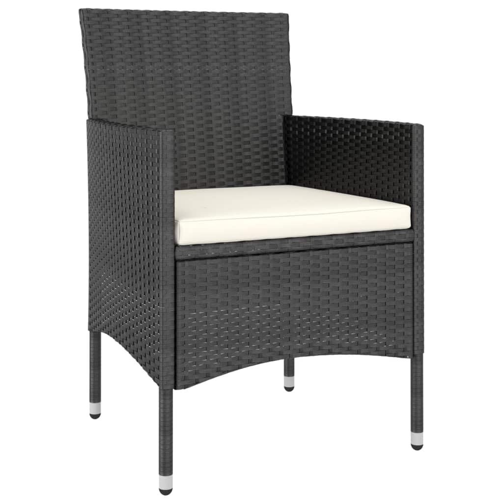LAPOOH Set di Sedia da giardino e Sgabello 4 Pezzi Rattan PE Nero, Set Tavolo e Sedie Giardino, Tavolo e Sedie Terrazza, Mobili Giardino Esterni, Set Di Mobili Da Giardino - 310610