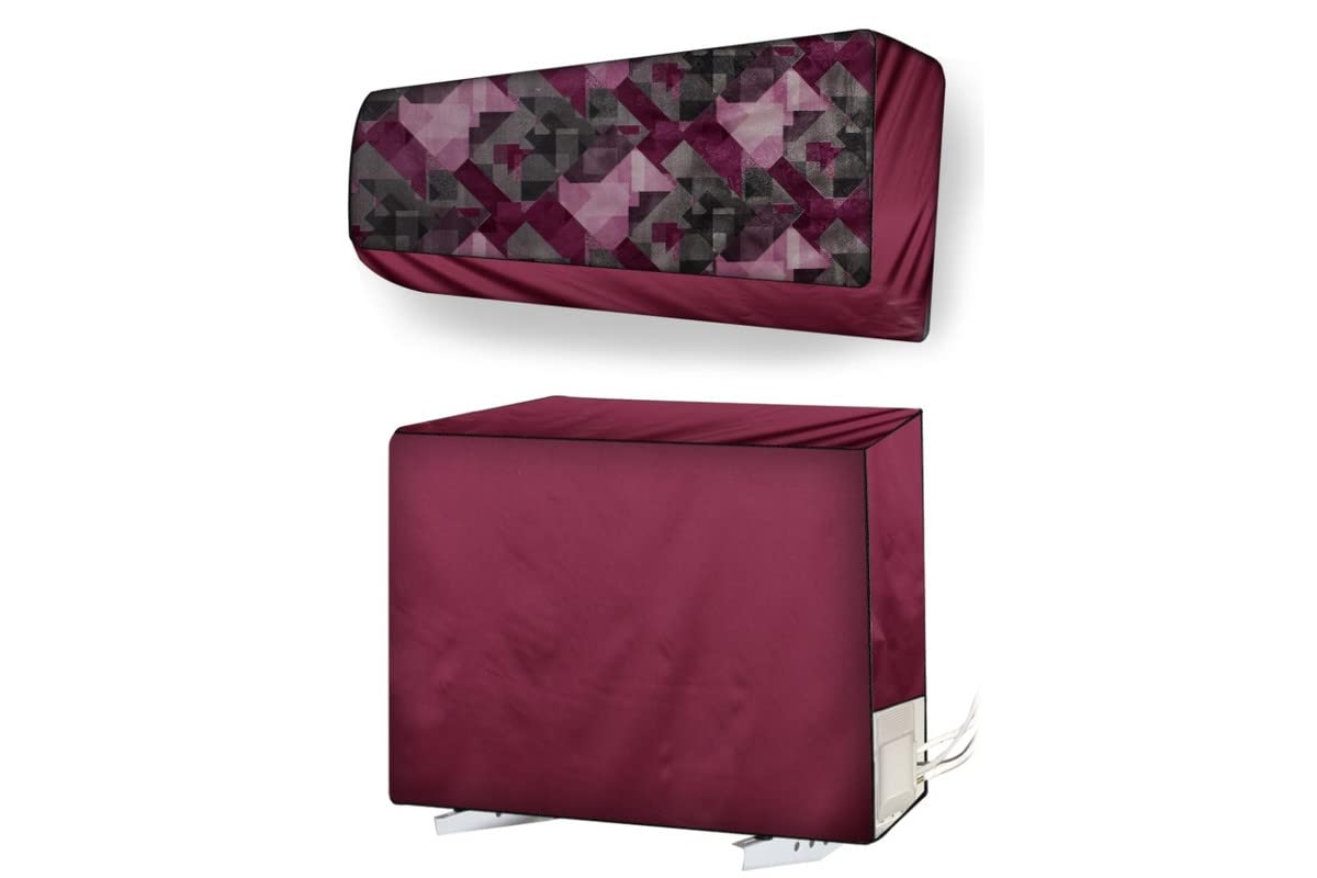 Stylista Split ac Cover Set of Indoor and Outdoor Unit Compatible for 1.8 Ton Daikin FTKM60 Checkered Pattern Maroon (B0BH38HSXZ) Amazon Price History, Amazon Price Tracker