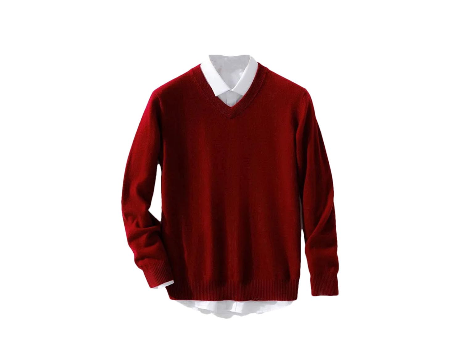Hamthuit Pull en cachemire pour homme - Pull chaud à col en V - Pull en tricot en laine pour homme