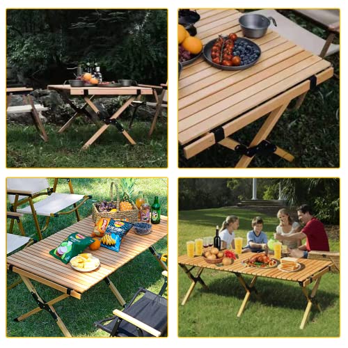 Xstrap Standard 4Ft Portable Wooden Folding Travel Camping Table For Outdoor/Indoor Picnic, Bbq, Hiking With Carrying Bag, Multi-Purpose For Patio, Garden, Backyard, Beach #TOP6