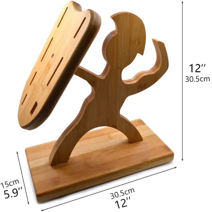 Soporte cuchillos bloque humanoide creativo de bambú para cocina 3