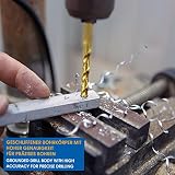 S&R zestaw wierteł do metalu 13 szt. 1,5-6,5 mm, jakość przemysłowa, wiertło ze stali HSS-G TITANIUM wg DIN 338, kąt wierzchołkowy 135°, szlifowane, powłoka z azotku tytanu, wiertło kręte TiN