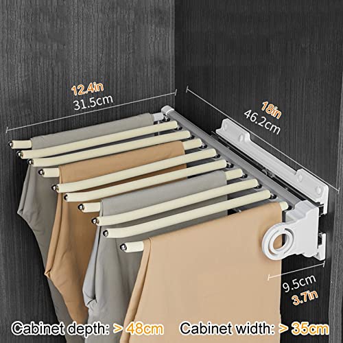 Porte-pantalons rétractable latéral extensible de dressing charge 30 kg