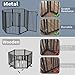 Metal Freestanding Dog Gates with Door for Outdoor Indoor,80'' Extra Wide 36'' Tall Free Standing Dog Gate for Doorways,Large Openings,Deck,Yard,Porch,Foldable Safety Pet Fence(Black,4 Panels)