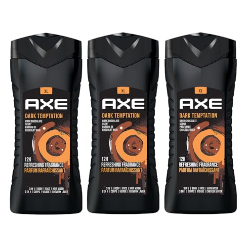 Image of AXE Dark Temptation 3-in-1 Body, Face & Hair Wash| Irresistible Chocolate Fragrance | Cleanses & Refreshes | Combo of 3| 400 ml