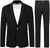 All-themed Mens Stretch 2-Piece Suit Slim Fit Business Wedding Suit 1 Button for Men