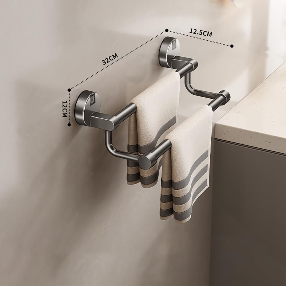 Portasciugamani A Ventosa Per Bagno - Barra Regolabile 60/30cm Con Ganci Senza Foratura - Foto 12