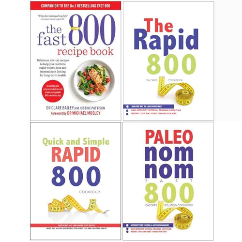 Fast 800 Recipe Book, Fast Diet For Beginners, Nom Nom Fast 800 Cookbook, Paleo Nom Nom Fast 800 Cookbook 4 Books Collection Set
