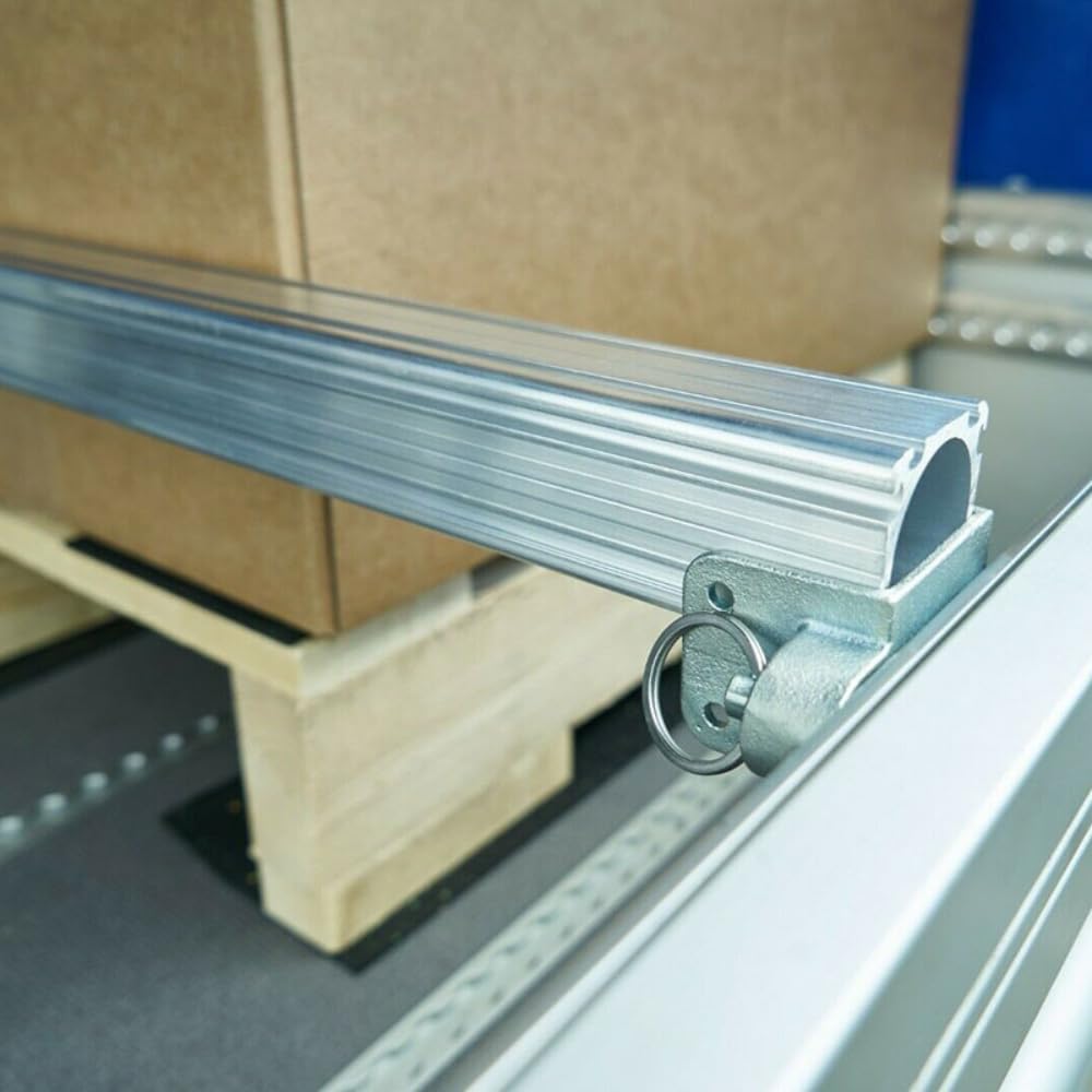 PalettenStop, Aluminiumprofil 50 x 50 mm, Sperrbalkenzapfen 19 mm, Airlineschienen-kompatibel, verhindert Palettenverrutschen im Laderaum (4X Palettenstop)