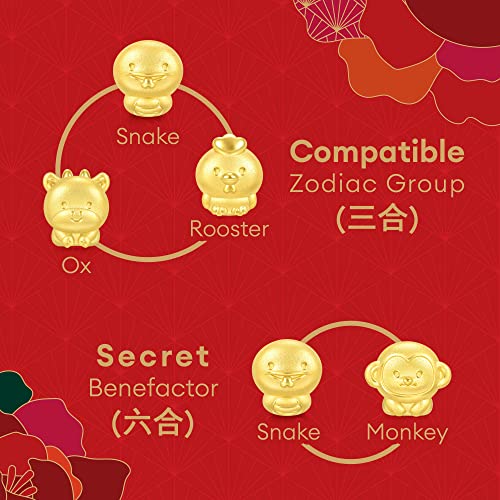 Image of CHOW SANG SANG 999 24K Solid Gold Mini Charm Chinese Zodiac Lovely Cute Animal Mini Charm Bracelet for Women