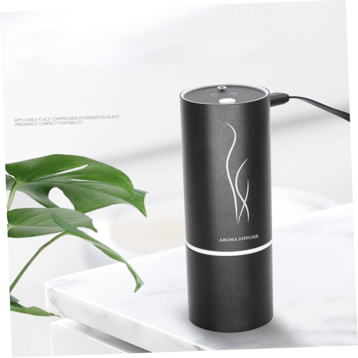 Tragbarer Kleiner USB Aroma Diffusor für Ätherische Öle 20ml Schwarz