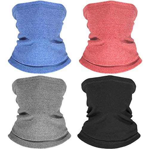 4 Pieces Kids Neck Warmer Gaiter Winter Protective Face Covering Scarf for Skiing Hiking Cycling