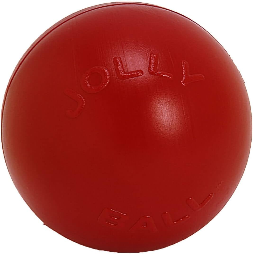 Jolly Pets Push-n-Play Ball Dog Toy, 14 Inches/Extra-Large, Red All Breed Sizes