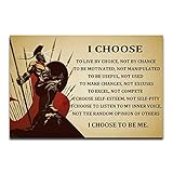 Autlry I Choose Spartan Warrior Motivational Poster Canvas Quotes Wall Decor Inspirational Art Vintage Print Picture Office Decoration Unframed 12x18 inch(30x45cm)