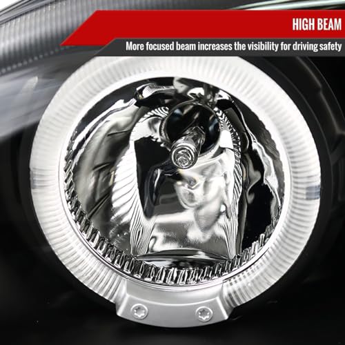 LED Halo Projector Headlights for 1994-1998 Ford Mustang - Image 6