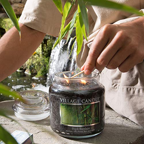 Village Candle Black Bamboo 16 Oz Glass Jar Scented Candle, Medium #TOP3