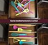 MEKBOK 4-pack Bamboo Kitchen Drawer Divider, Adjustable Drawer Storage, Spring loaded, Suitable for kitchens, Dressing tables, Bathrooms, bedrooms, Drawers, Desks #1