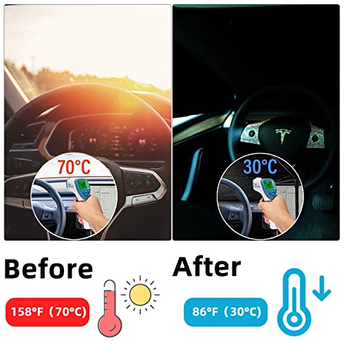 Xizopucy Car Windshield Sunshade With Side （Mirror Covers*2） And Hooks,Uv Ray Block & Sun Heat Protection,Windshield Sunshades Fit Most Vehicles Car Accessories #TOP6