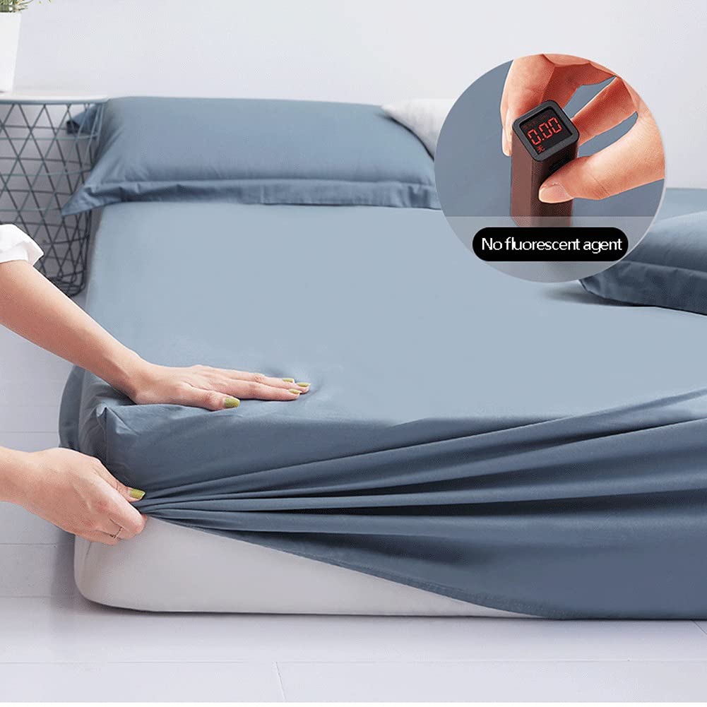 Premium Hotel Quality 100% bawełniane prześcieradło z gumką 25 cm głęboka kieszeń miękka oddychająca dla podwójnego podwójnego pełnego króla króla 1 sztuka bez poszewki na poduszkę Łatwa pielęgnacja