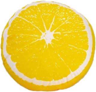Uewidiod Fruit Pillow Home Decoration Sofa Tatami Plush seat Cushion futon Shape Round Cushion Pillow (35cm/13inches, Yellow - Lemon)