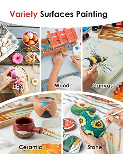 Fantastory Peinture Acrylique, 36couleurs × 60ml, Peinture Acrylique avec 12 Pinceaux, Non Toxique, ne se décolore pas, pour toile, bois, céramique, tissu, pour peintres, adultes et enfants - Image 6