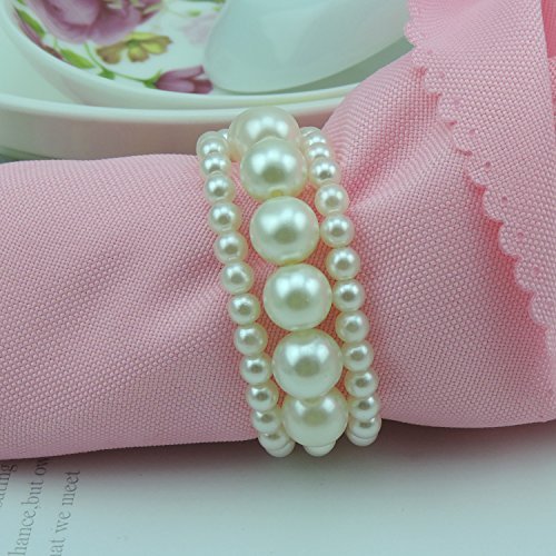 Tangpan Imitation Pearl Napkin Rings with Elastic for Wedding and Hotel with Soft Decoration for Napkin Rings (25)