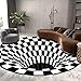 Produktbild 3D Teppich Optische Täuschung Rund 3D-Stereovision Runder Teppich Wohnzimmer Fußmatte Couchtisch Sofa Dekorativer Runder Teppich Rutschfeste Bodenmatte Für Schlafzimmer Und Küche (Size : 80cm)