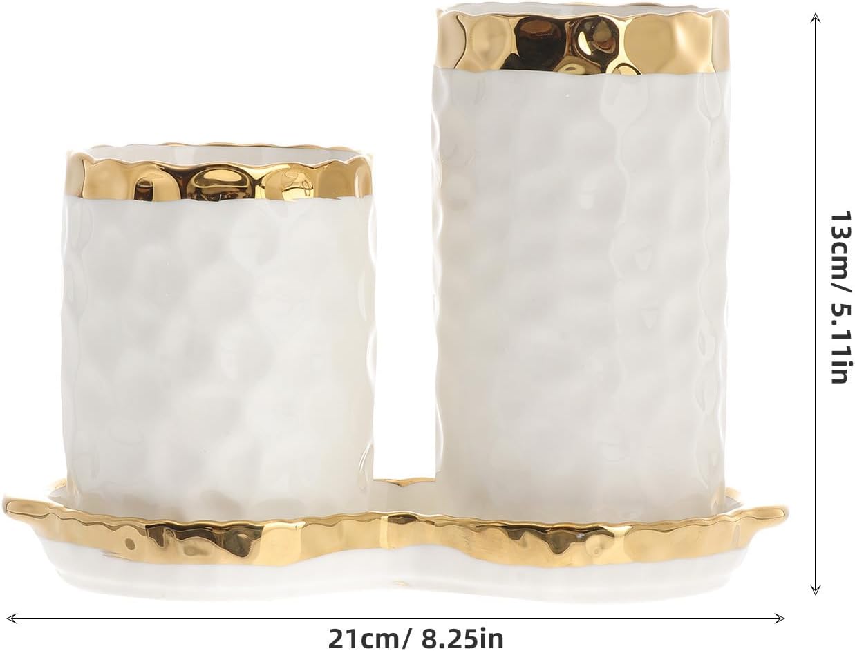 Ceramic Chopstick Holder with Drain Hole and Saucer for Kitchen image 2