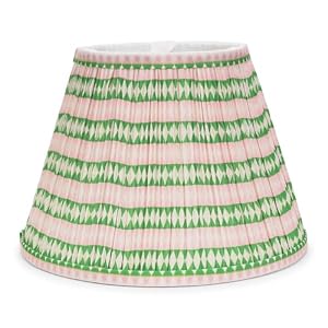 ValueLights | Large Pink Aztec Gathered Fabric Pleated Tapered Lampshade | Lamp Shades, Home Décor & Improvement Essential | Includes Bulb | 41cm Shade Width