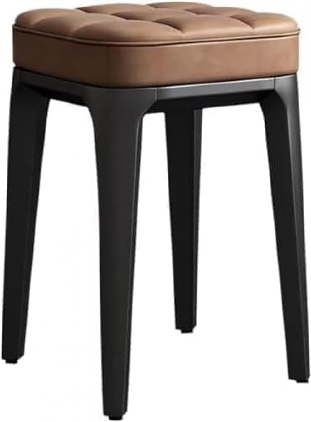 WNRJスタッキングスツール 1脚入 四角 積み重ね可能 レザークッション付 化粧椅子 シンプルデザイン ダイニング/リビング/玄関
