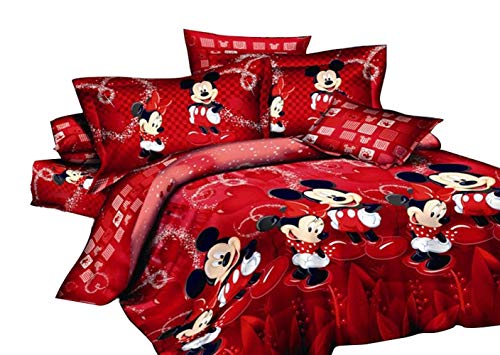 ZZALL Red Mickey - Juego de Cama (3 Piezas, 135 x 200 cm), diseño de Mickey Mouse